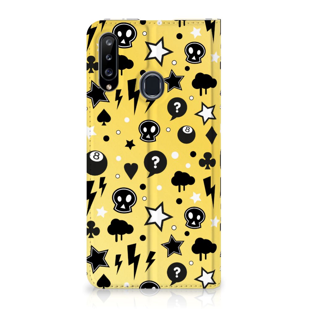 Mobiel BookCase Samsung Galaxy A20s Punk Geel - B2C Telecom