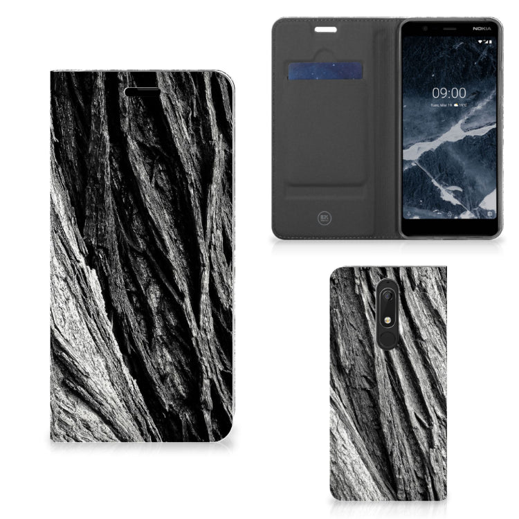 Book Wallet Case Nokia 5.1 (2018) Boomschors Grijs