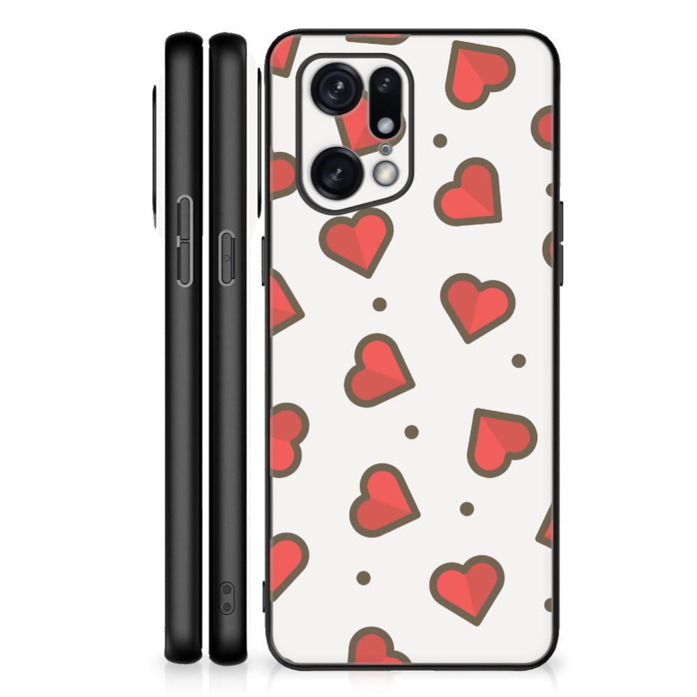 OPPO Find X5 Pro Back Case Hearts