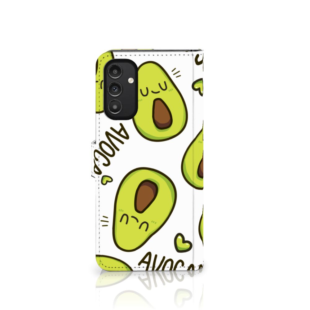 Samsung Galaxy A14 4G Leuk Hoesje Avocado Singing met vrolijke avocado illustraties.