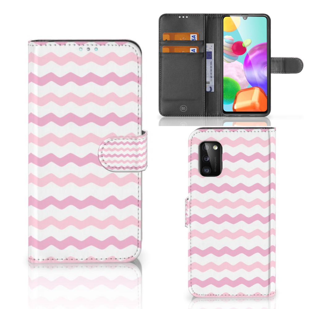 Samsung Galaxy A41 Telefoon Hoesje Waves Roze