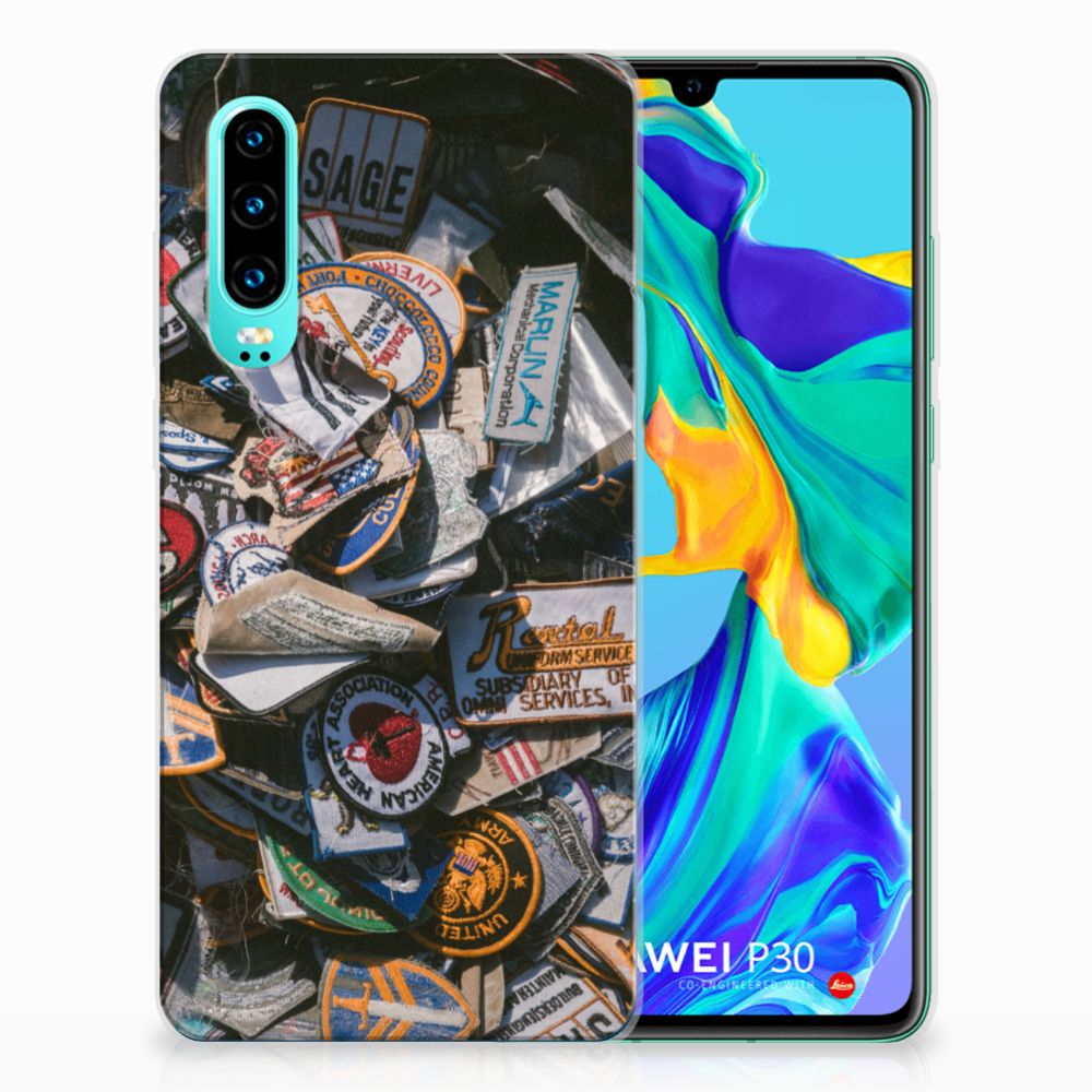 Huawei P30 Siliconen Hoesje met foto Badges