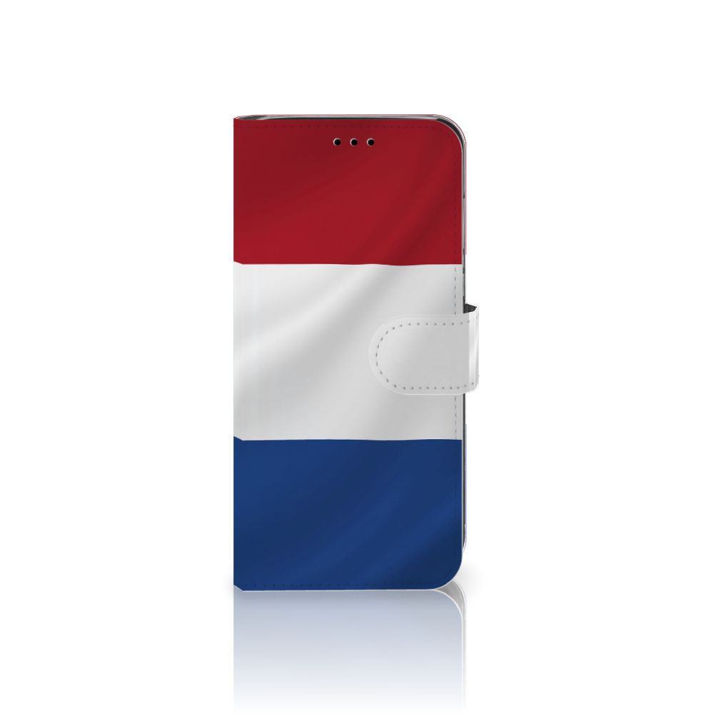 Huawei P20 Lite Bookstyle Case Nederlandse Vlag met artistieke weergave van de Nederlandse vlag.