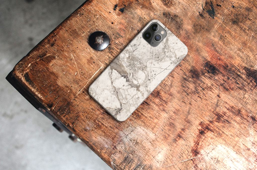 Apple iPhone 11 Pro TPU Siliconen Hoesje Marmer Beige