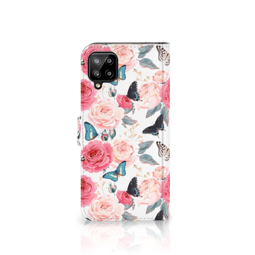 Samsung Galaxy A12 Hoesje Butterfly Roses