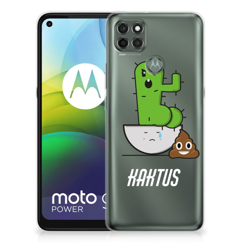 Motorola Moto G9 Power Telefoonhoesje met Naam Cactus Poo