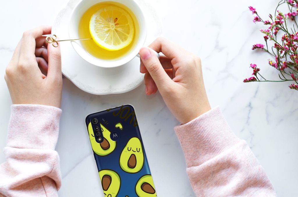 Motorola Moto G8 Power Lite Telefoonhoesje met Naam Avocado Singing