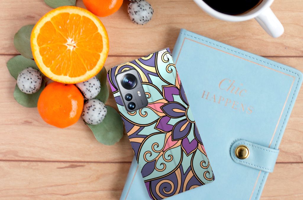 Xiaomi 12 Pro Smart Cover Purple Flower - B2C Telecom
