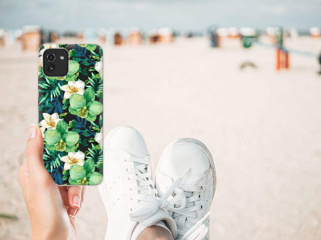 Samsung Galaxy A03 TPU Case Orchidee Groen B2C Telecom