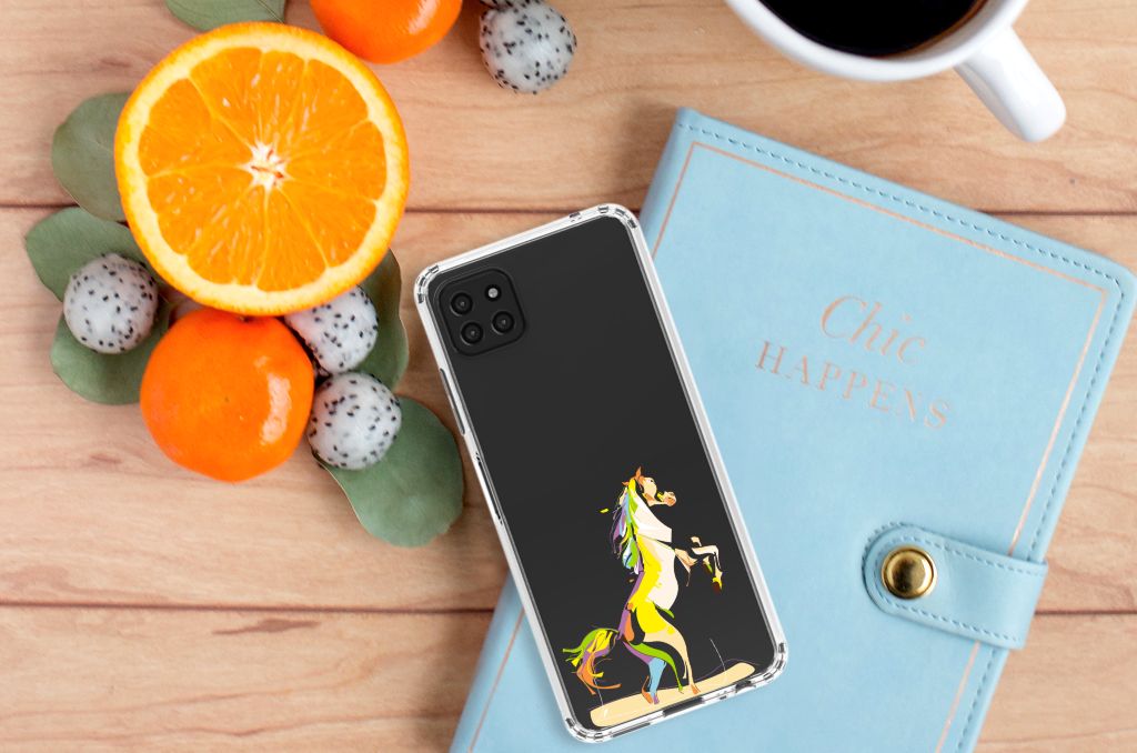 Samsung Galaxy A22 5G Stevig Bumper Hoesje Horse Color B2C Telecom