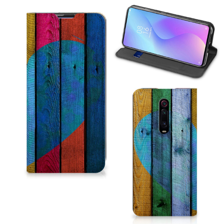 Xiaomi Redmi K20 Pro Book Wallet Case Wood Heart - Cadeau voor je Vriend - B2C Telecom