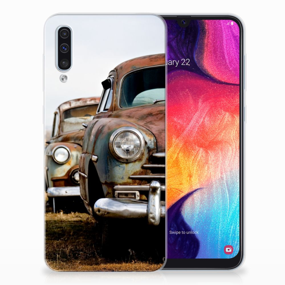 Samsung Galaxy A50 Siliconen Hoesje met foto Vintage Auto