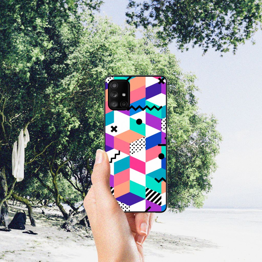 Samsung Galaxy A71 Backcover Blokken Kleurrijk B2C Telecom