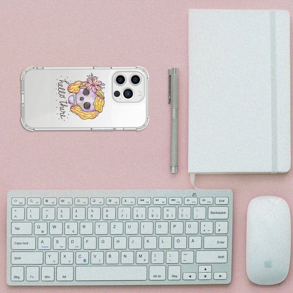 Extreme Case iPhone 13 Pro Max Boho Skull met schattig doodle ontwerp, perfect voor je smartphone! 🎨