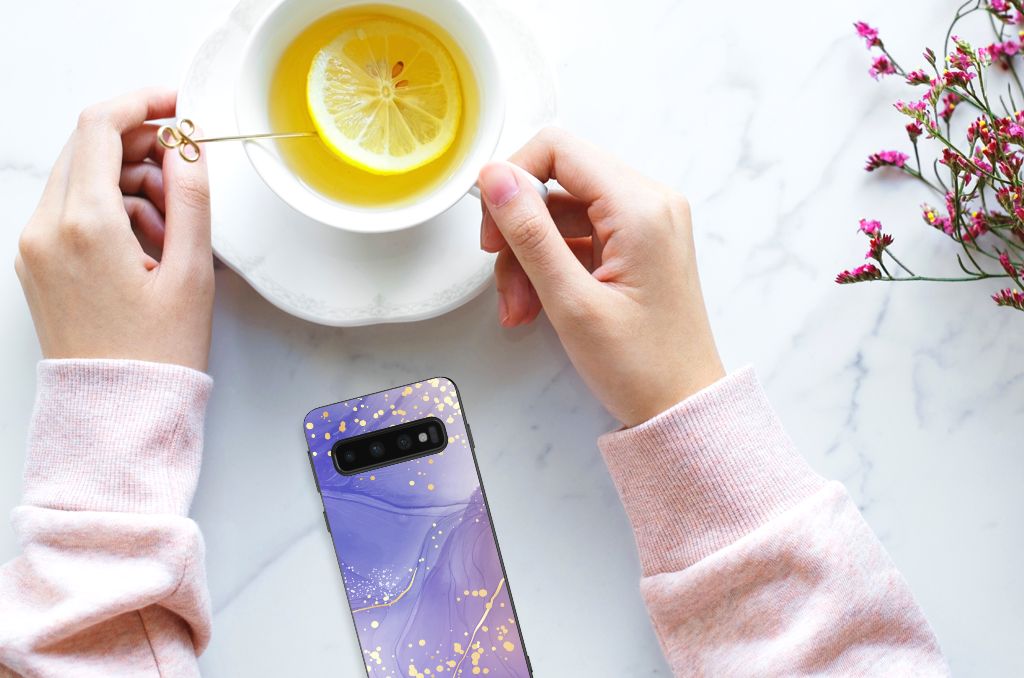 Case voor Samsung Galaxy S10 Watercolor Paars B2C Telecom