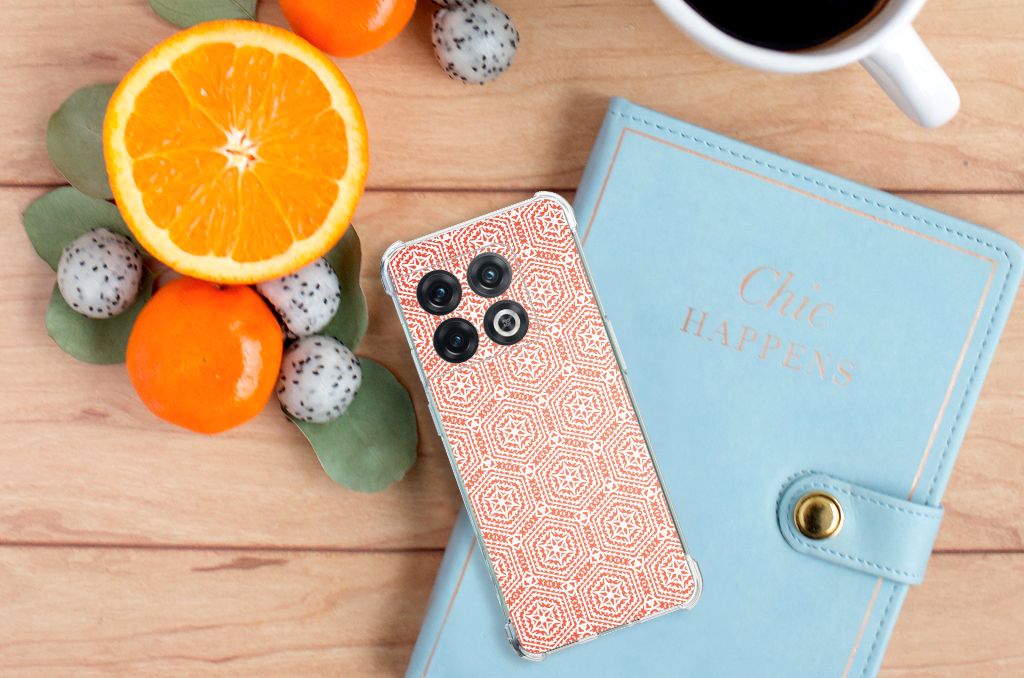 OnePlus 10 Pro Doorzichtige Silicone Hoesje Pattern Orange B2C Telecom