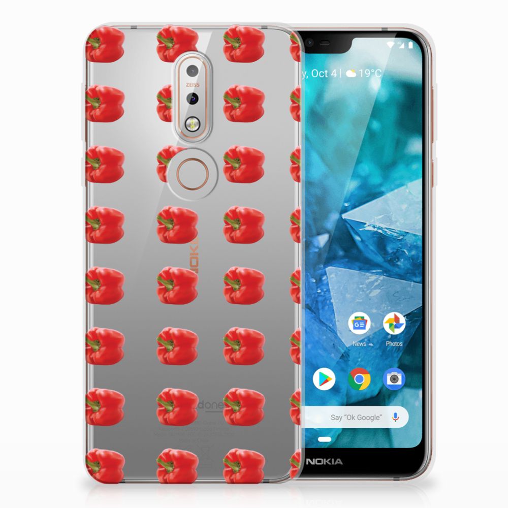 Nokia 7.1 Siliconen Case Paprika Red