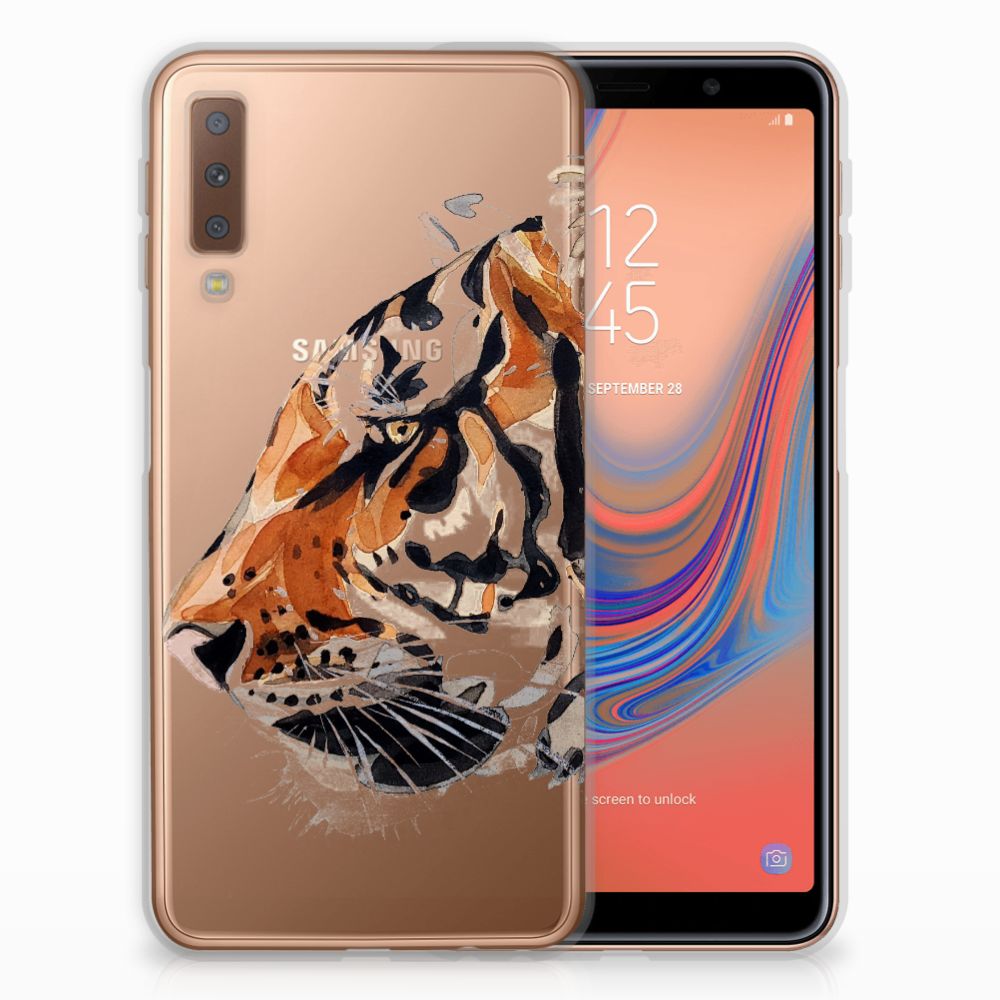 Hoesje maken Samsung Galaxy A7 (2018) Watercolor Tiger