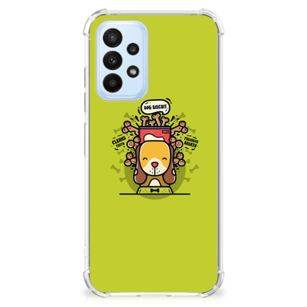Samsung Galaxy A23 Stevig Bumper Hoesje Doggy Biscuit - B2C Telecom