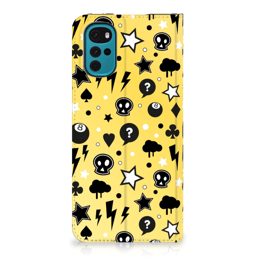 Mobiel BookCase Motorola Moto G22 Punk Geel - B2C Telecom
