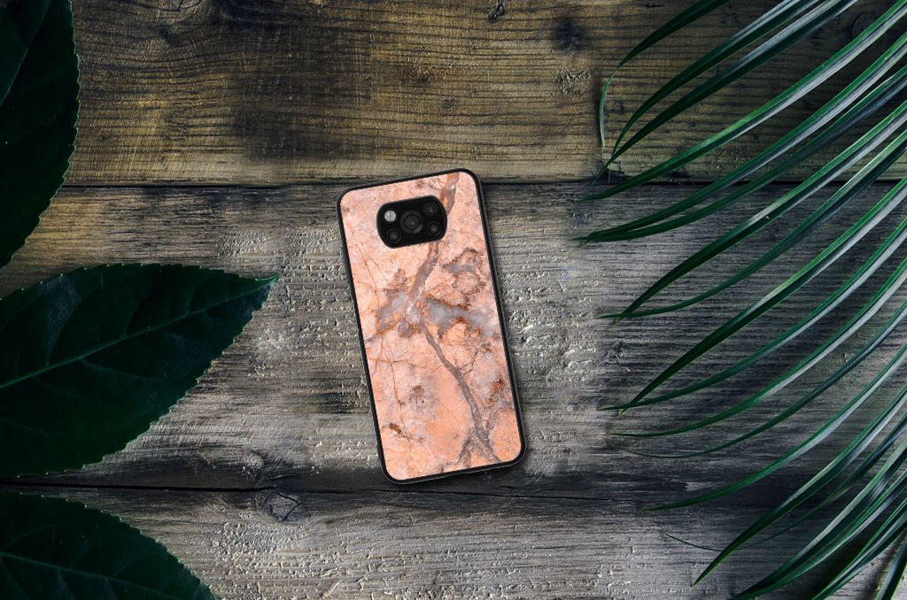 Xiaomi Poco X3 | X3 Pro Marmeren Print Telefoonhoesje Marmer Oranje B2C Telecom