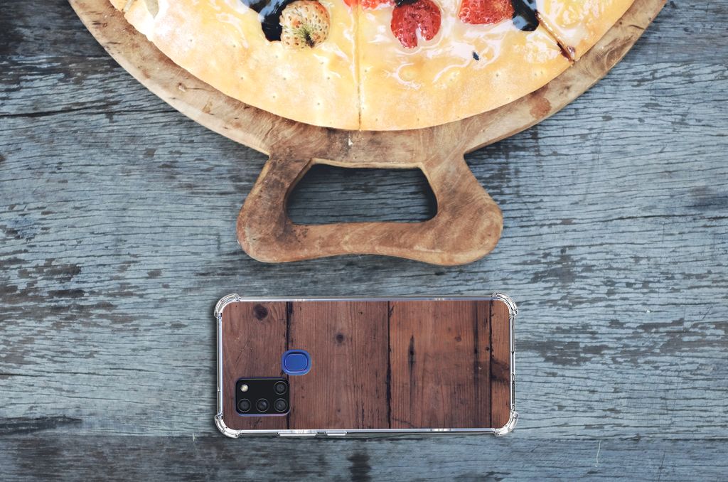 Samsung Galaxy A21s Stevig Telefoonhoesje Old Wood B2C Telecom