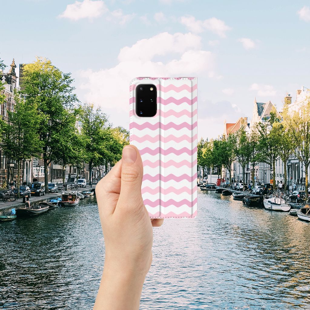 Samsung Galaxy S20 Plus Hoesje met Magneet Waves Roze - B2C Telecom