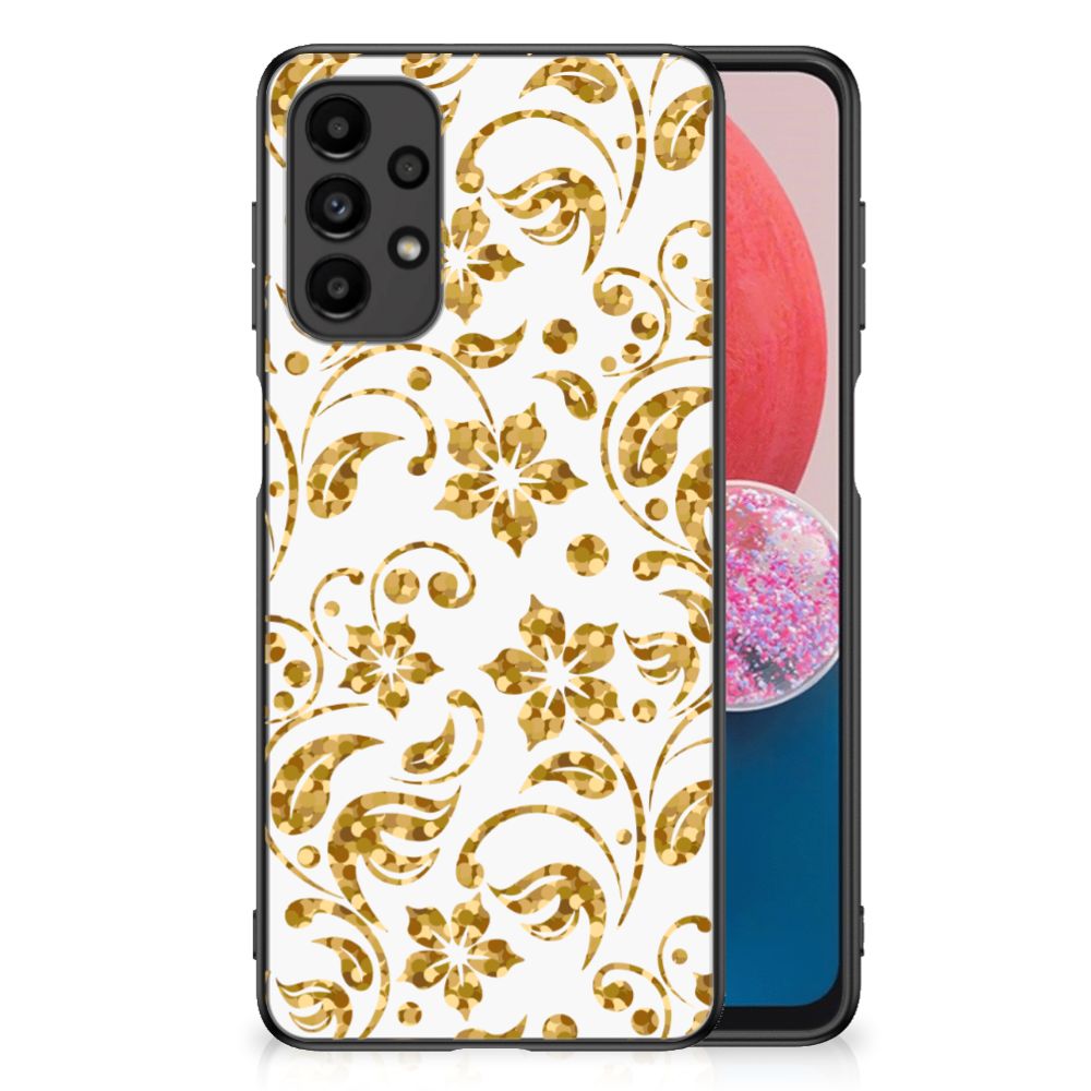 Samsung Galaxy A13 4G Bloemen Hoesje Gouden Bloemen B2C Telecom