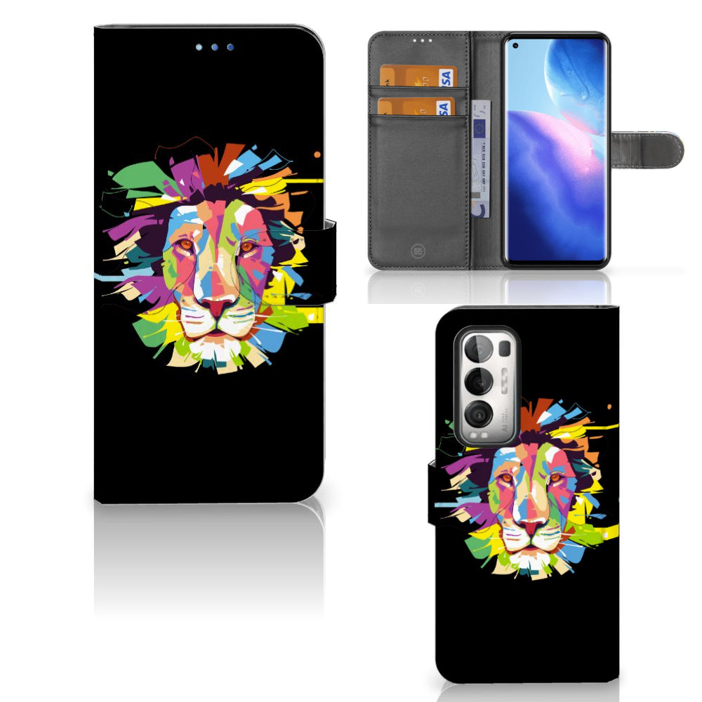 OPPO Find X3 Neo 5G Leuk Hoesje Lion Color