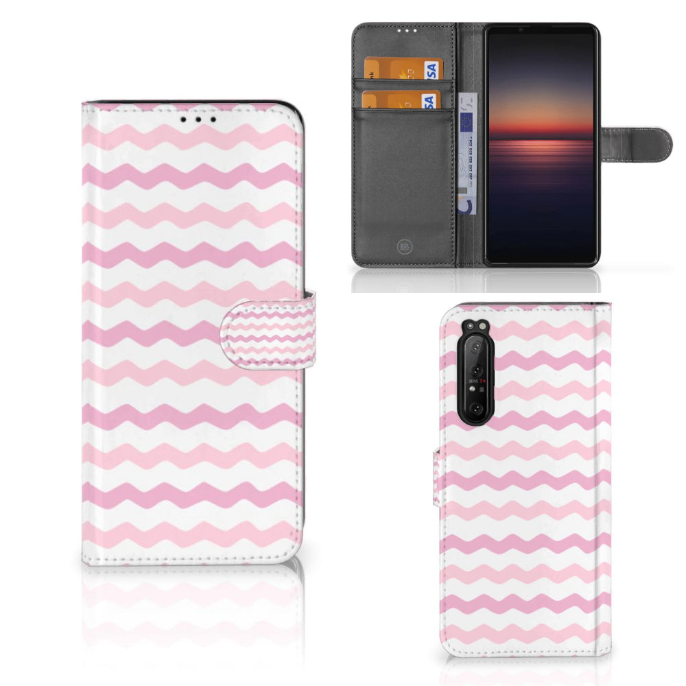 Sony Xperia 1 II Telefoon Hoesje Waves Roze