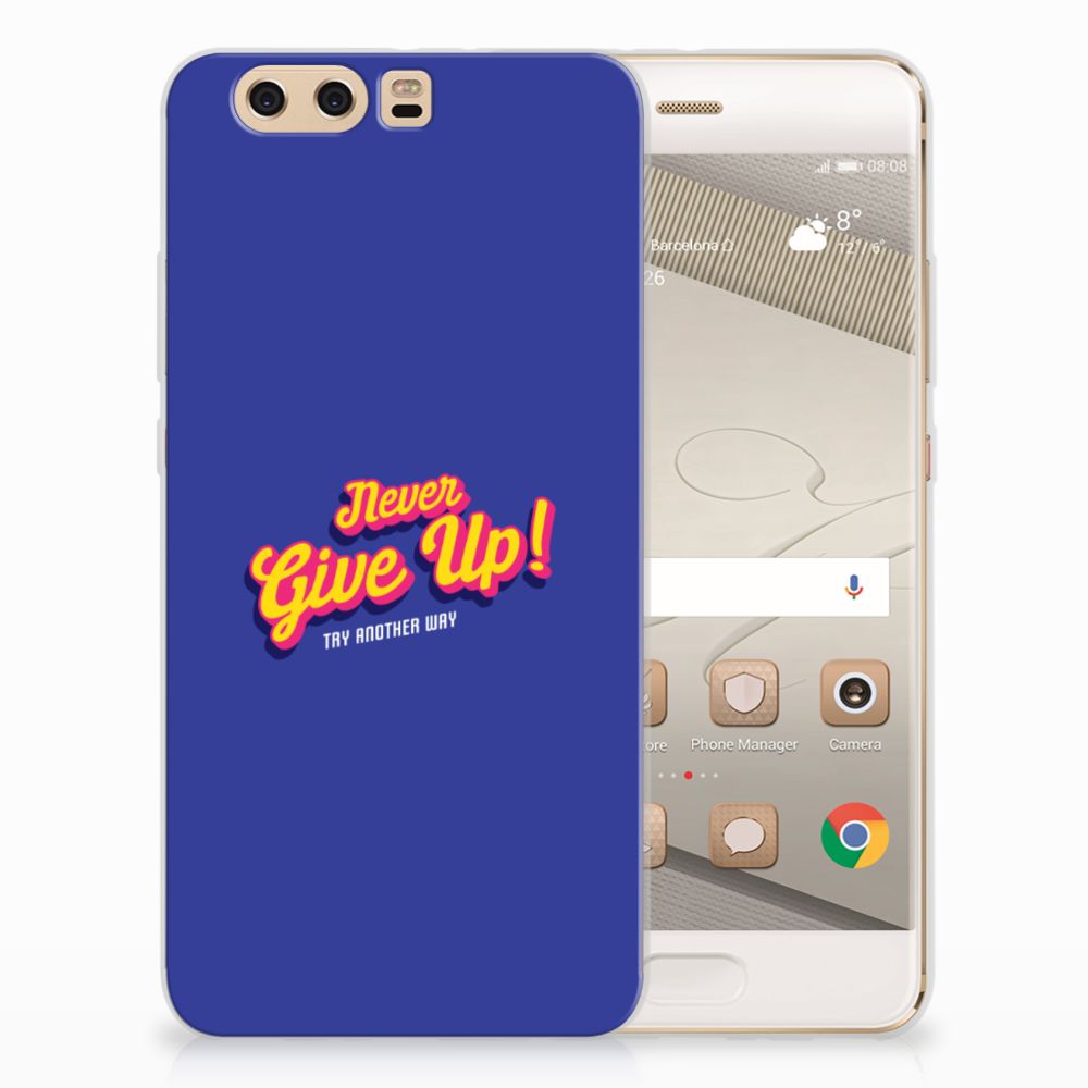 Huawei P10 Plus Siliconen hoesje met naam Never Give Up