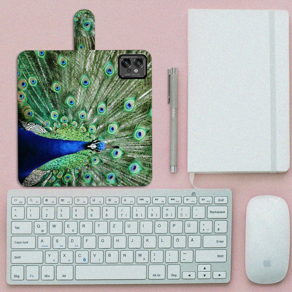 Motorola Moto G32 Telefoonhoesje met Pasjes Pauw