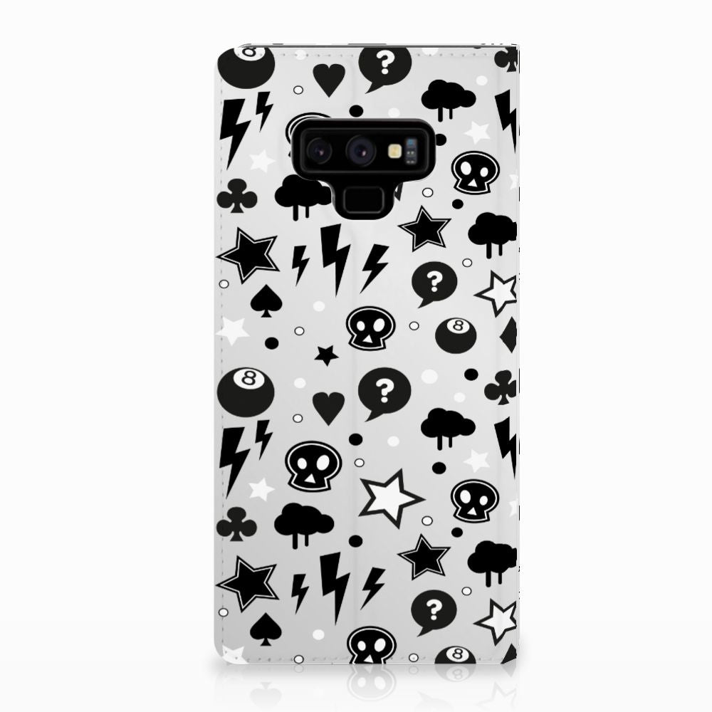 Mobiel BookCase Samsung Galaxy Note 9 Silver Punk