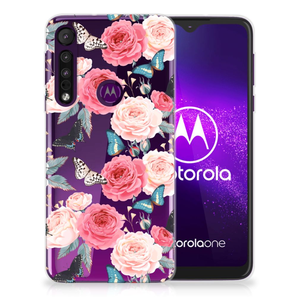 Motorola One Macro TPU Case Butterfly Roses