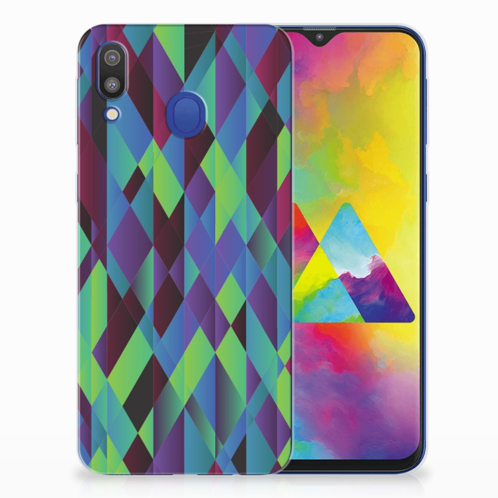 Samsung Galaxy M20 (Power) TPU Hoesje Abstract Green Blue