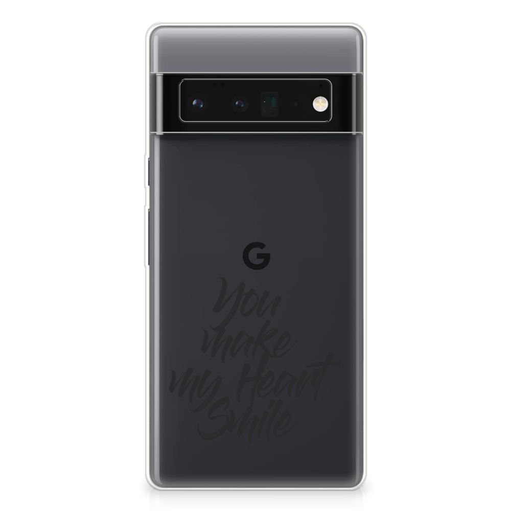 Google Pixel 6 Pro Siliconen hoesje met naam Heart Smile