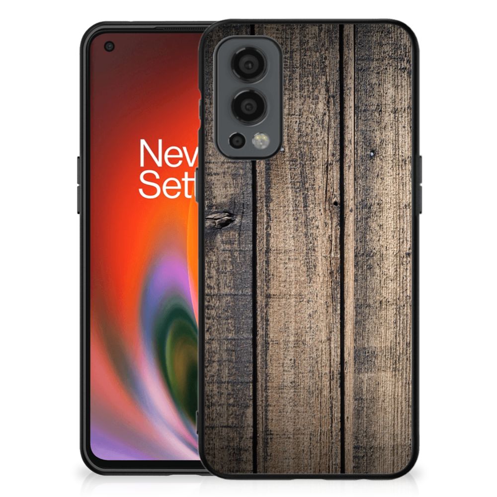 OnePlus Nord 2 Houten Print Telefoonhoesje Steigerhout