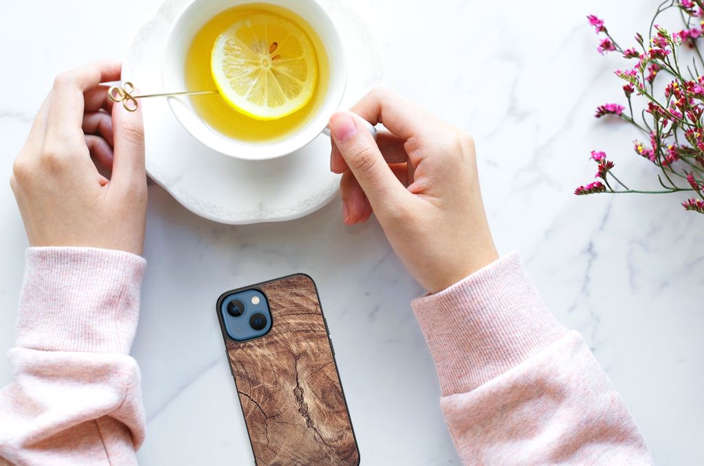 Apple iPhone 13 mini Houten Print Telefoonhoesje Tree Trunk B2C Telecom