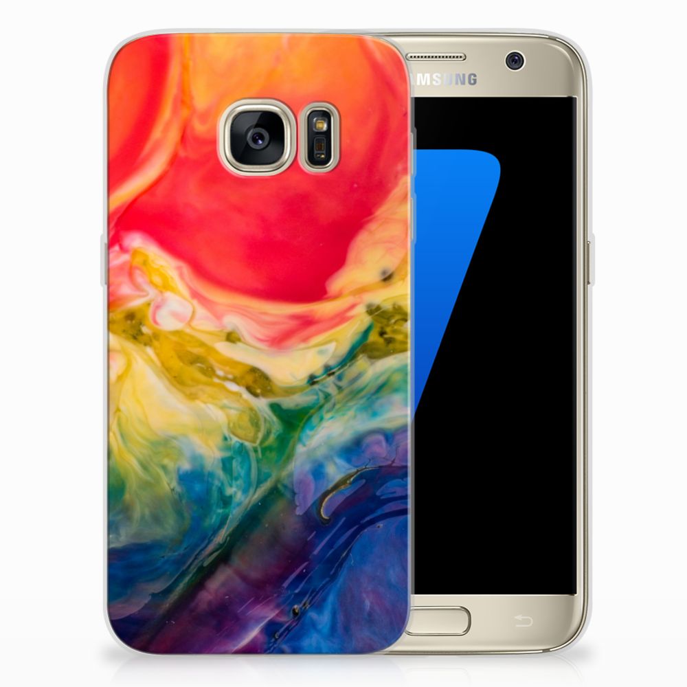 Hoesje maken Samsung Galaxy S7 Watercolor Dark