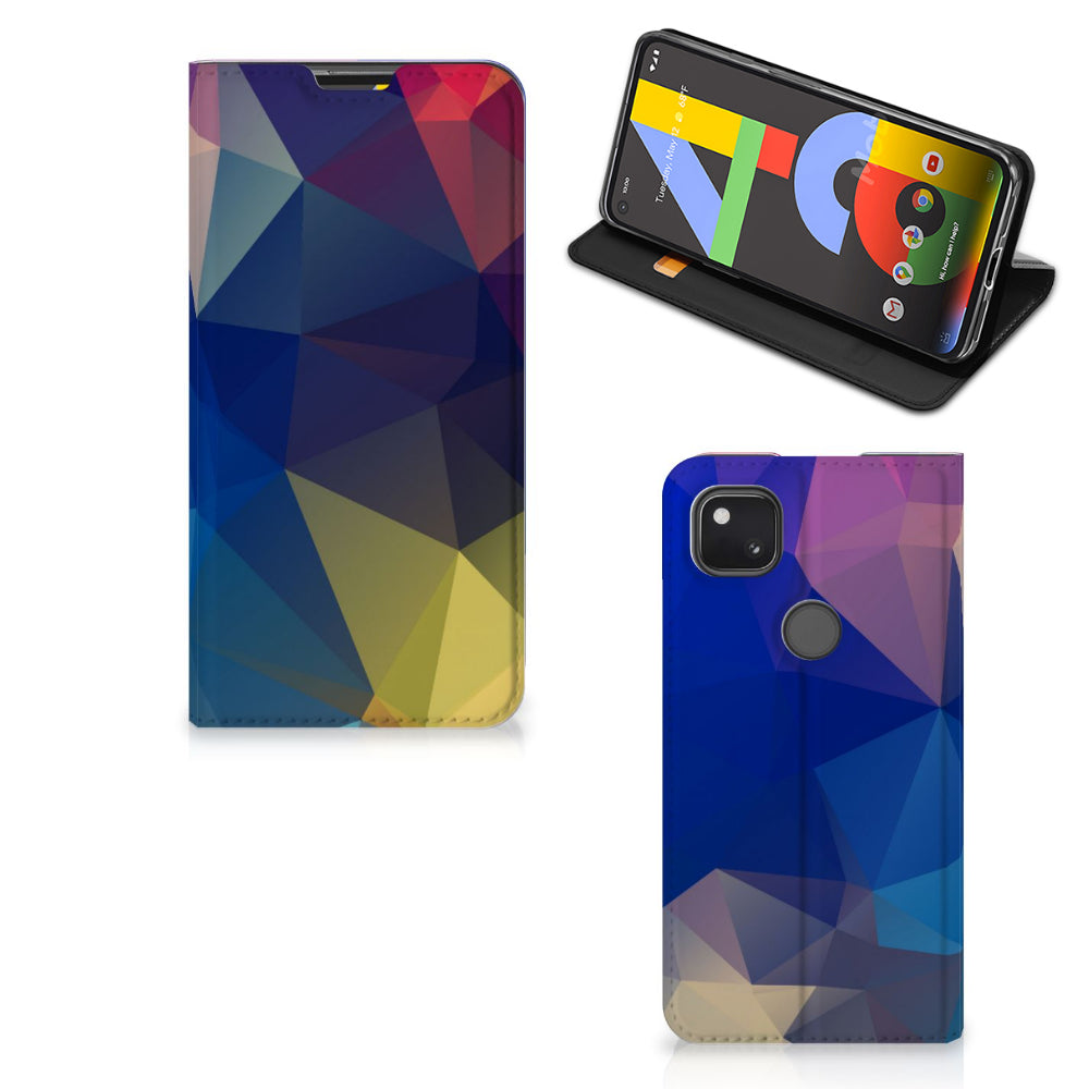 Google Pixel 4a Stand Case Polygon Dark