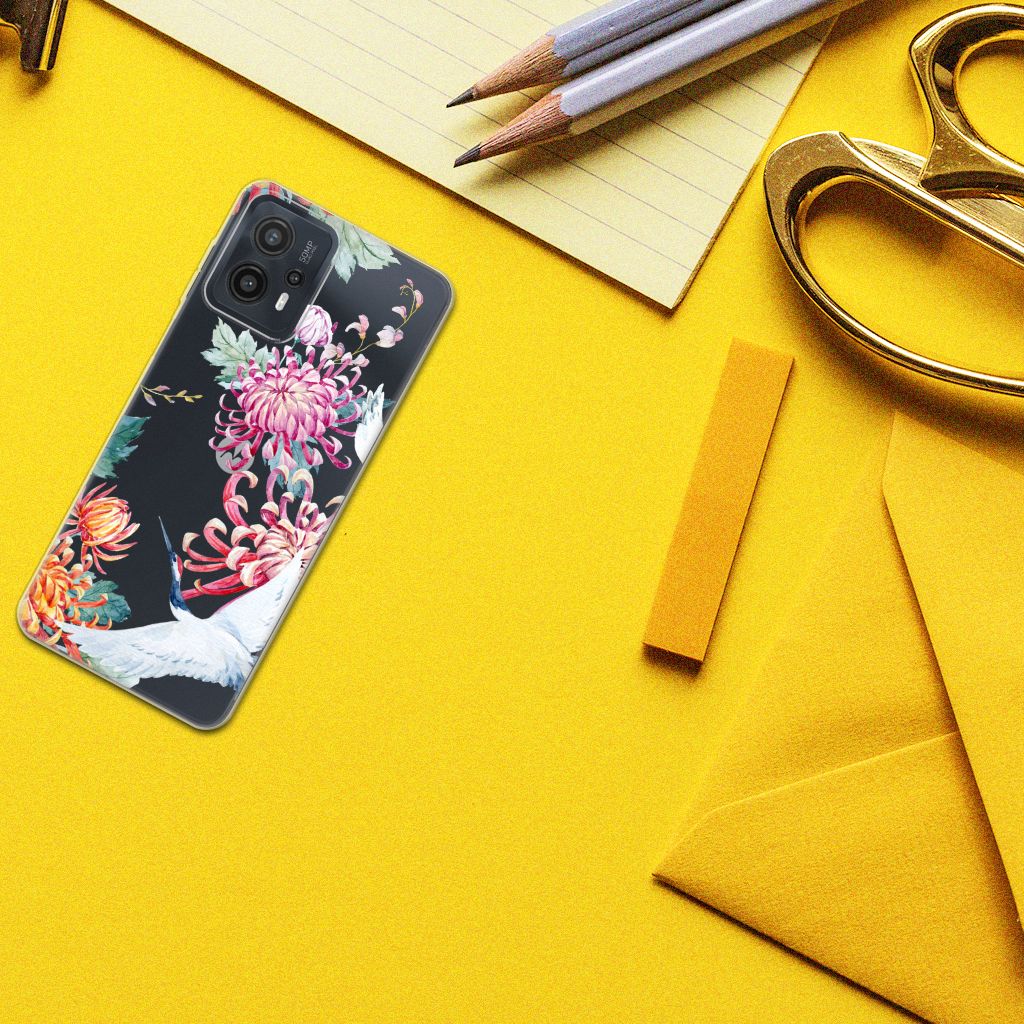 Motorola Moto G23 | G13 TPU Hoesje Bird Flowers