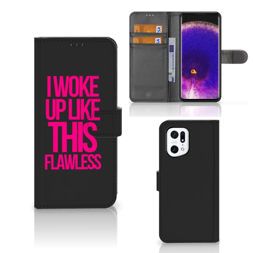 OPPO Find X5 Pro Hoesje met naam Woke Up - Origineel Cadeau Zelf Maken