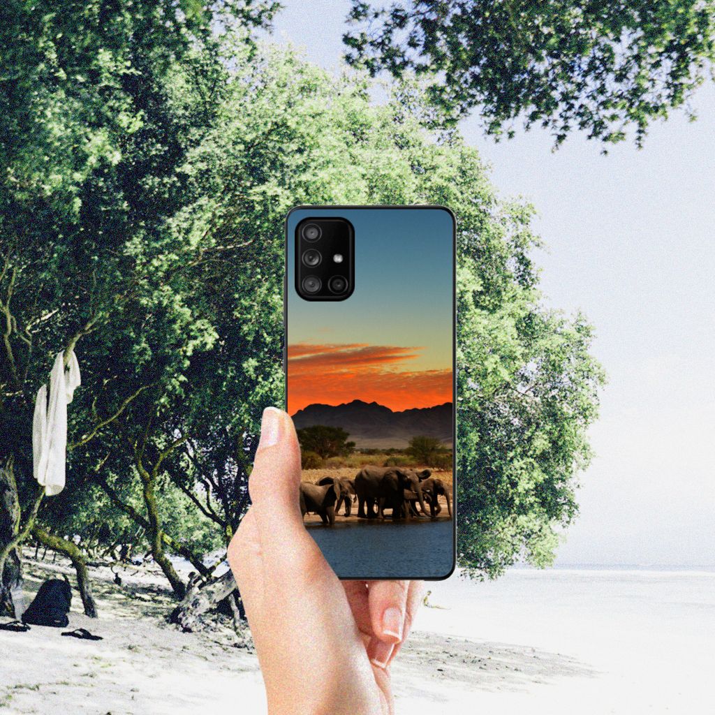 Samsung Galaxy A71 Dierenprint Telefoonhoesje Olifanten B2C Telecom