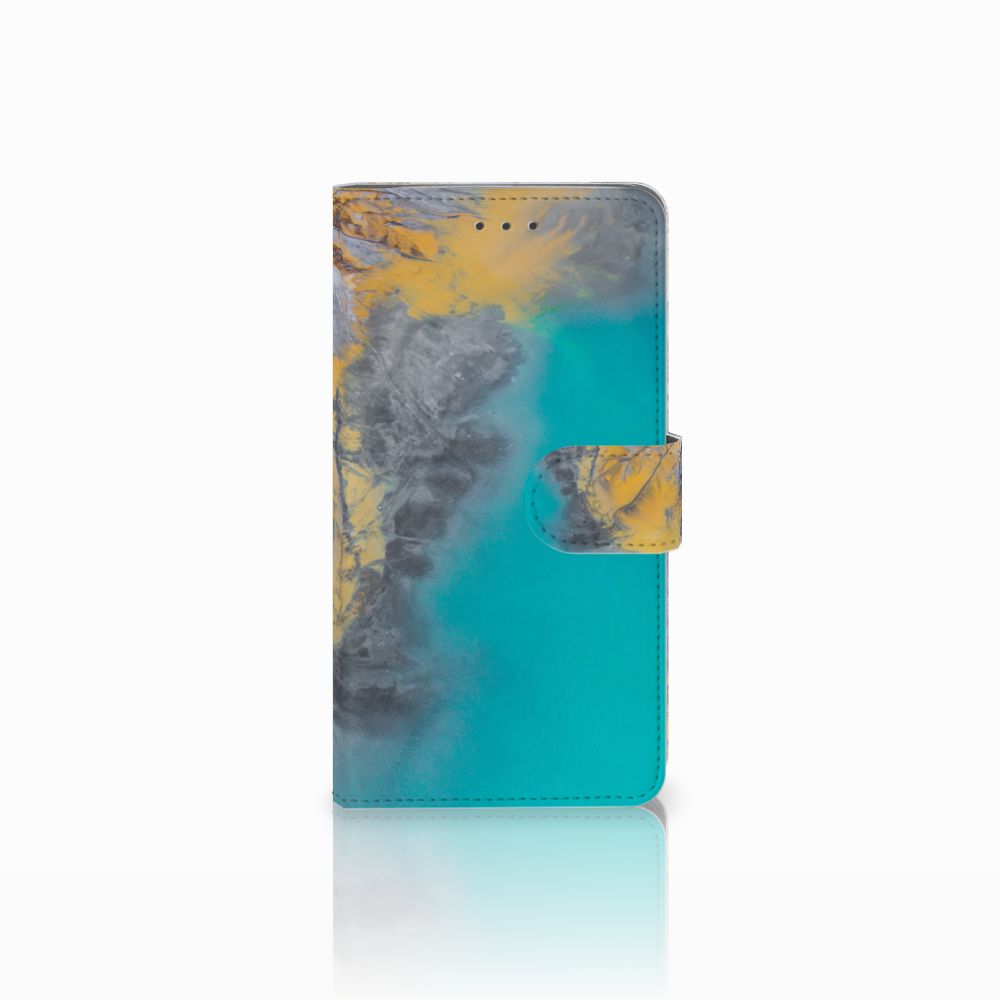 Samsung Galaxy J7 2016 Bookcase Marble Blue Gold
