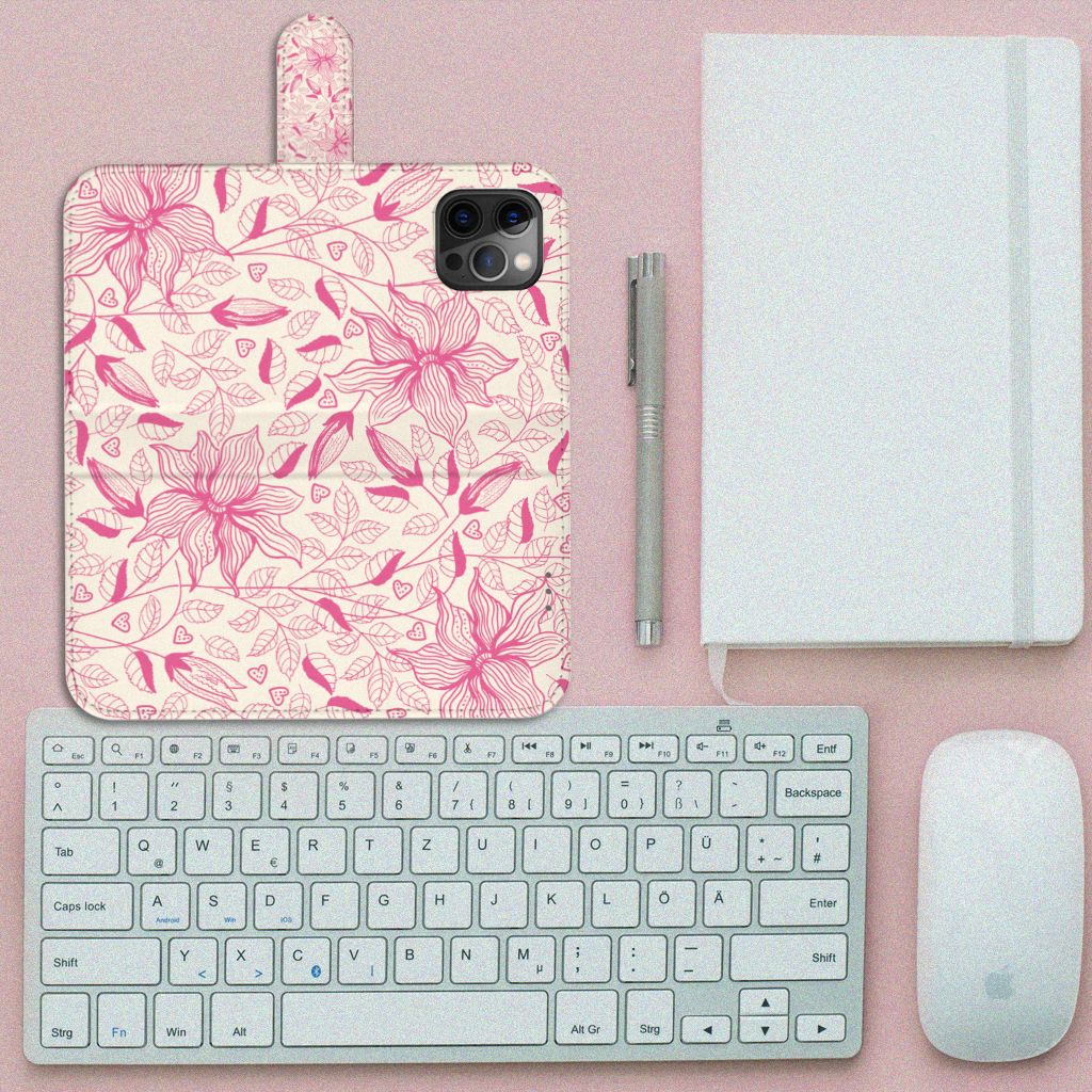 Apple iPhone 12 Pro Max Hoesje Pink Flowers