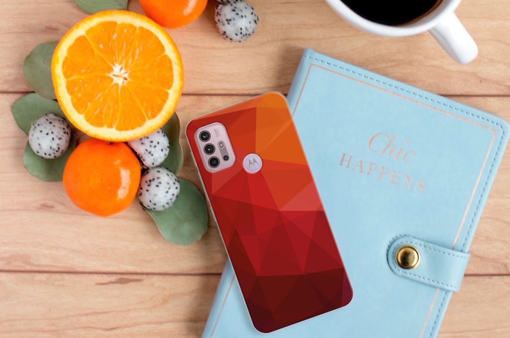 TPU Hoesje voor Motorola Moto G30 | G10 Polygon Red