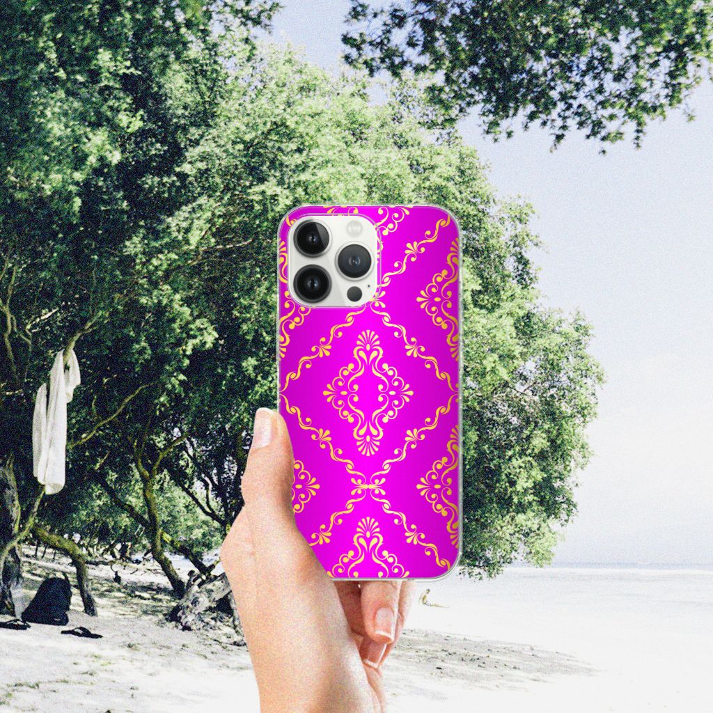 Siliconen Hoesje iPhone 13 Pro Max Barok Roze B2C Telecom