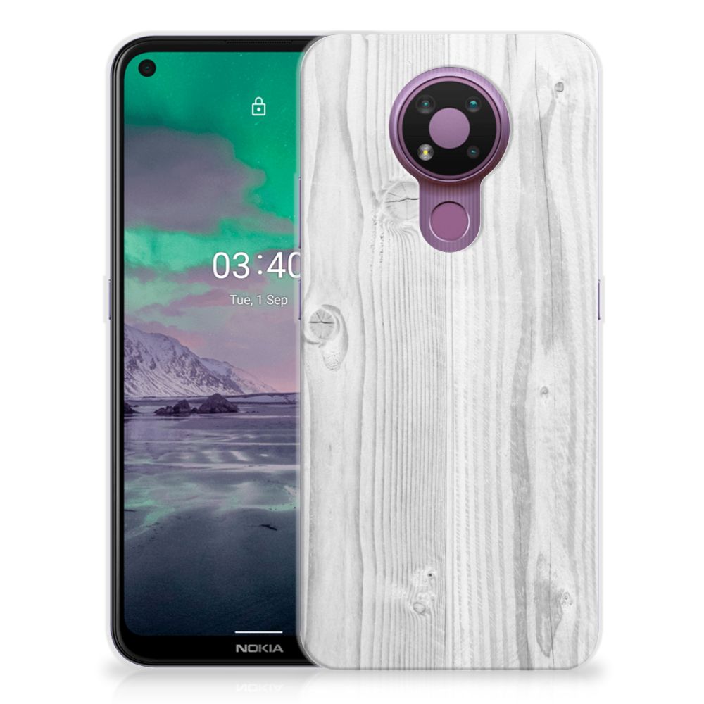 Nokia 3.4 Bumper Hoesje White Wood