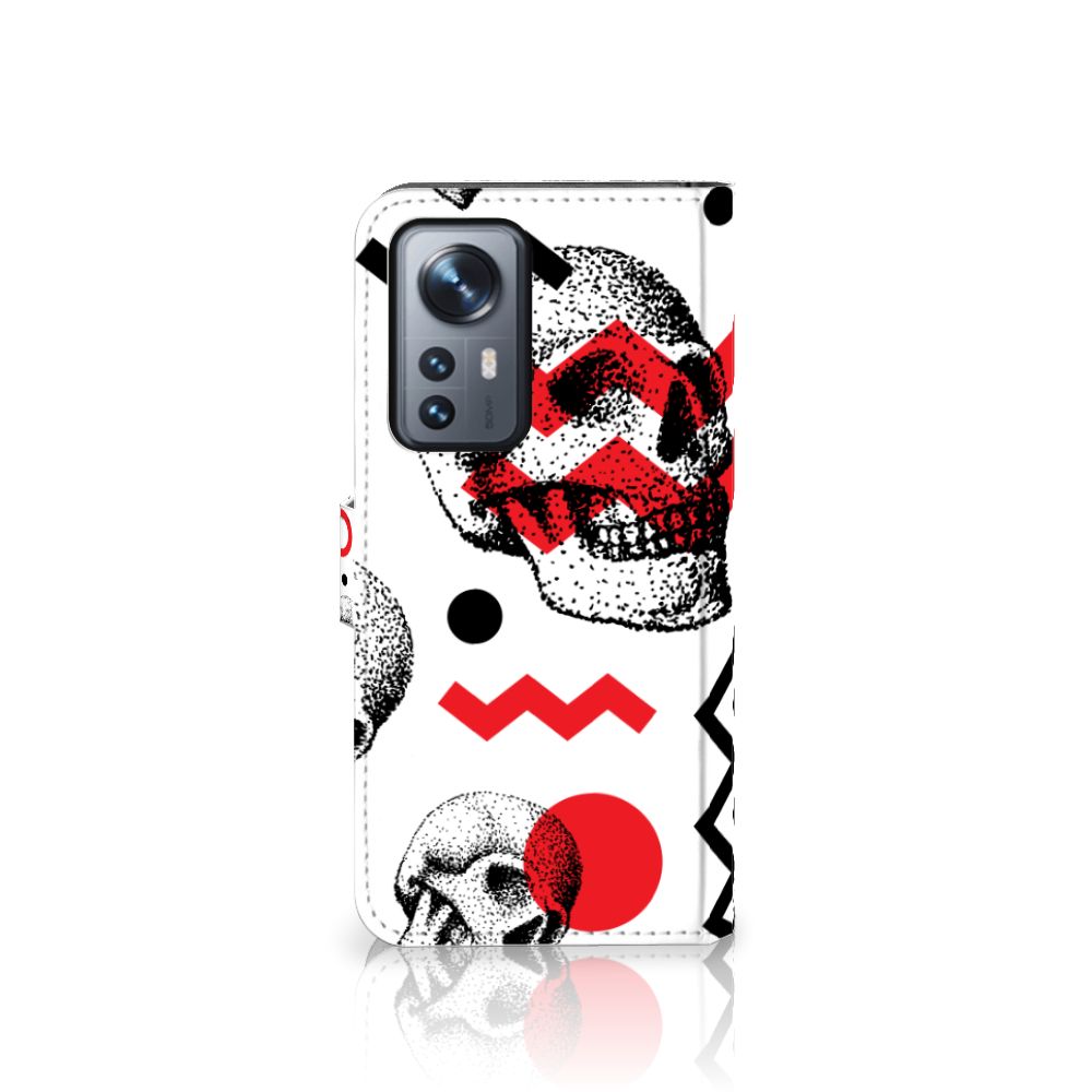 Telefoonhoesje met Naam Xiaomi 12 Pro Skull Red