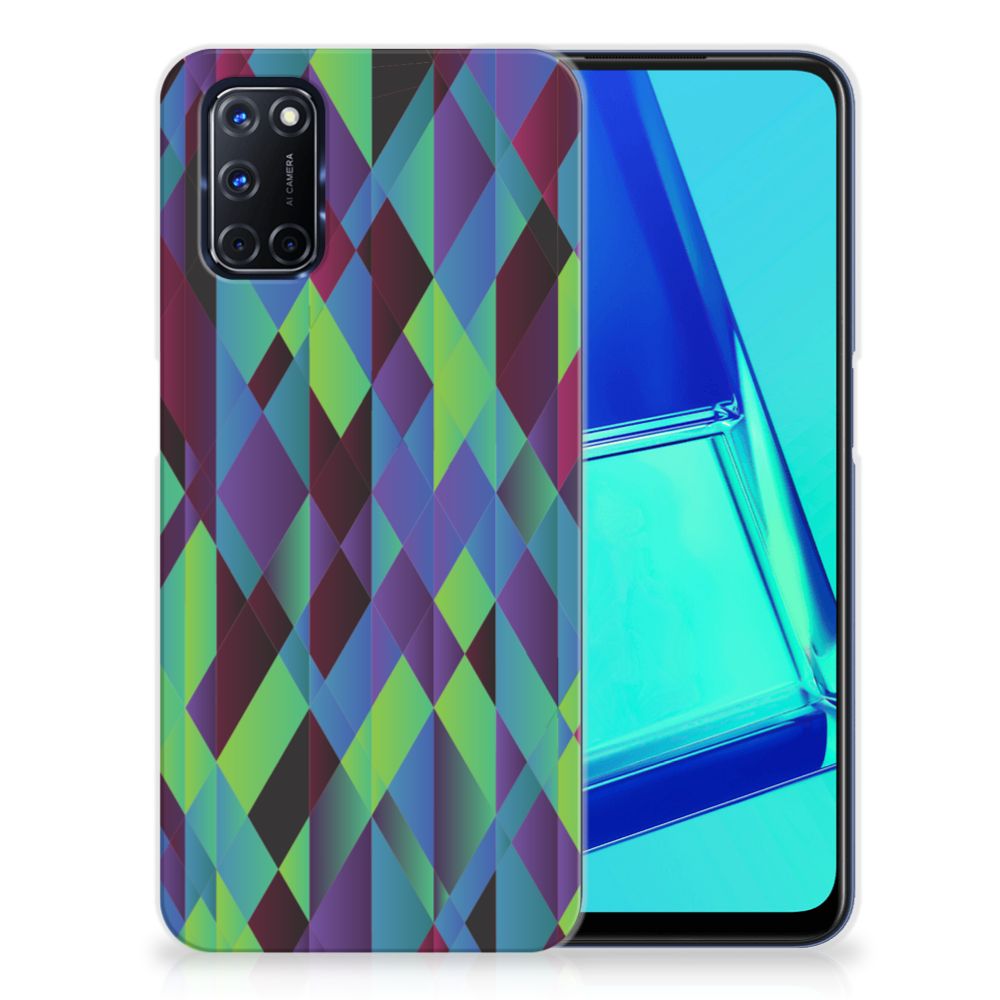 OPPO A52 | A72 TPU Hoesje Abstract Green Blue